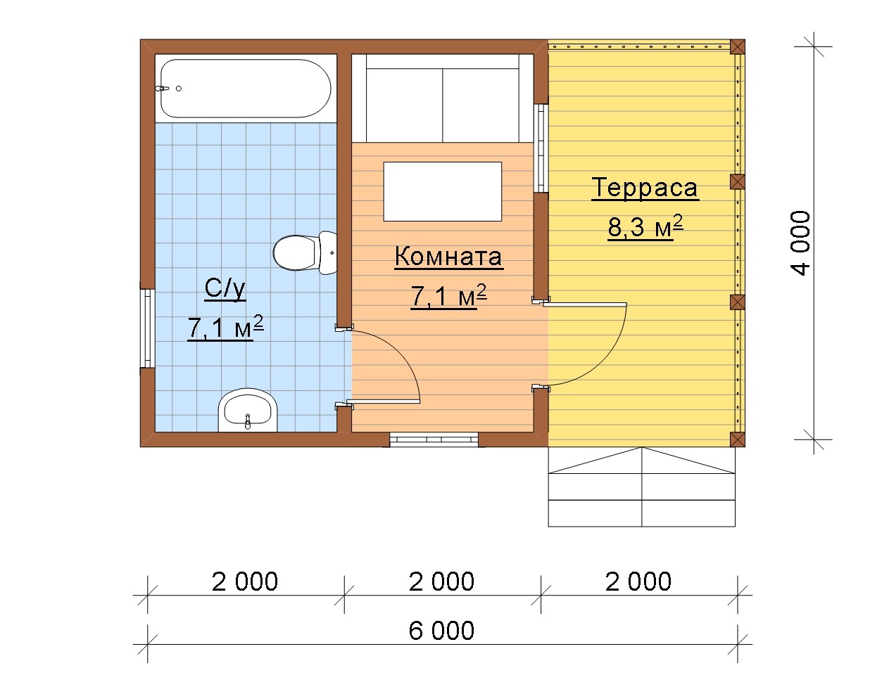 Каркасный дом 24 м2 за 408000 руб. в Ростове-на-Дону 